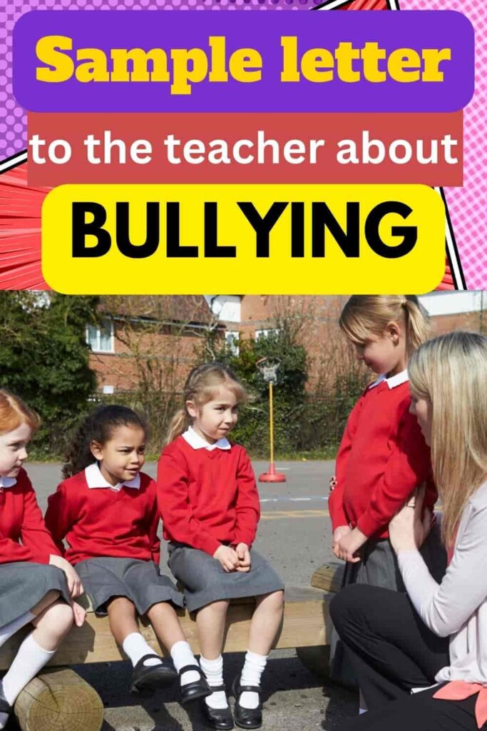 Sample letter to the teacher about a student bullying your child ...